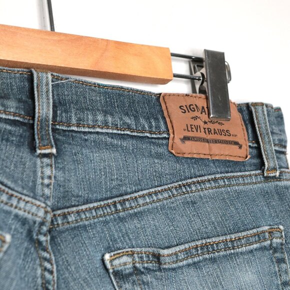 Levi's Signature Straight Fit Mens Jeans Blue Whiskered Denim Zipper Fly 32x32 - Picture 10 of 12